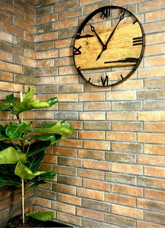 Zegar ścienny Loft Industrial z Litym Drewnem – 59cm